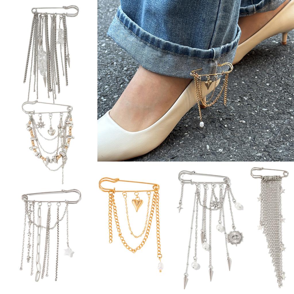 Lightweight Portable Metal Chain Tassels Brooch Comfortable For Daily Wear Easy To Carry On Clothing Without Burden