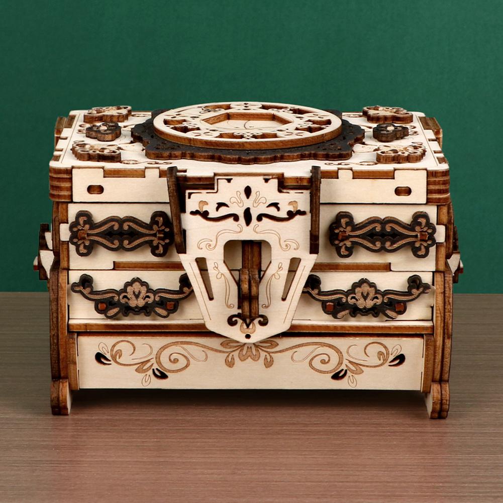 3D Wooden Puzzle Exquisitely Carved Vintage Storage Box Wooden Classic Jewelry Box Puzzle Women Birthday Gift Christmas Gift