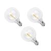 3Pcs G40 Led Replacement Light Bulbs, E12 Screw Base Shatterproof LED Globe Bulbs compatible with Solar String Lights Warm White