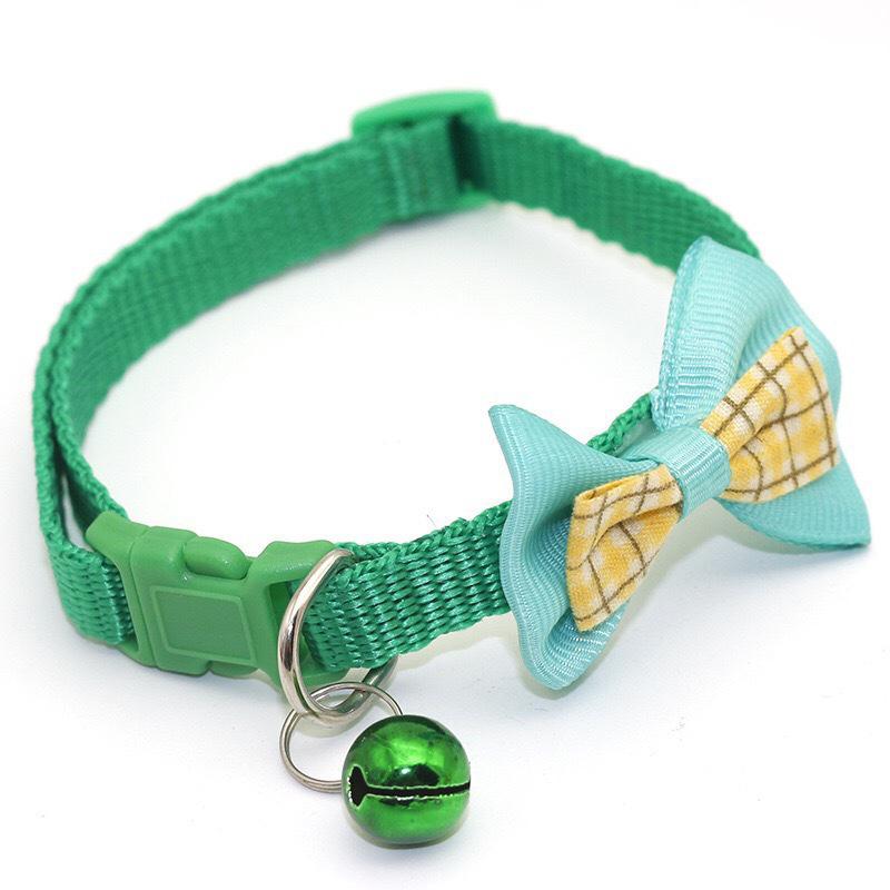 Adjustable Pets Cat Dog Collars Cute Bow Tie With Bell Pendant Necklace Fashion Necktie Safety Buckle Pet Clothing Accessoreis
