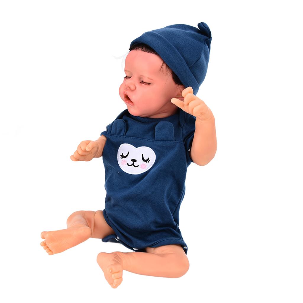Realistic Newborn Baby Doll Washable Lifelike Vinly Body Baby Doll 18 Inches with Closed Eyes for