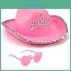 American Independence Day Star Cowgirl Hat With Heart Glasses For Halloween Party Costumes
