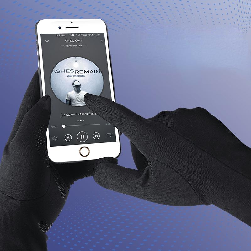 Winter men's lightweight thin windproof warm touch screen gloves, winter outdoor sports gloves liners