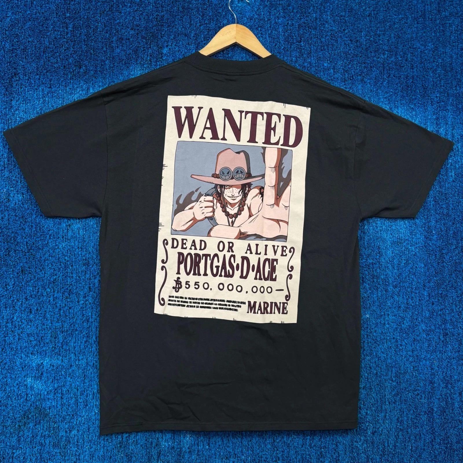 

Portgas D Ace Wanted Dead or Alive Poster One Piece Tee XL S