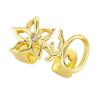 Adjustable Copper Plated Flower Cutout Teeth Covers Convenient Accessory Decoration for Street Styles Lovers Wear