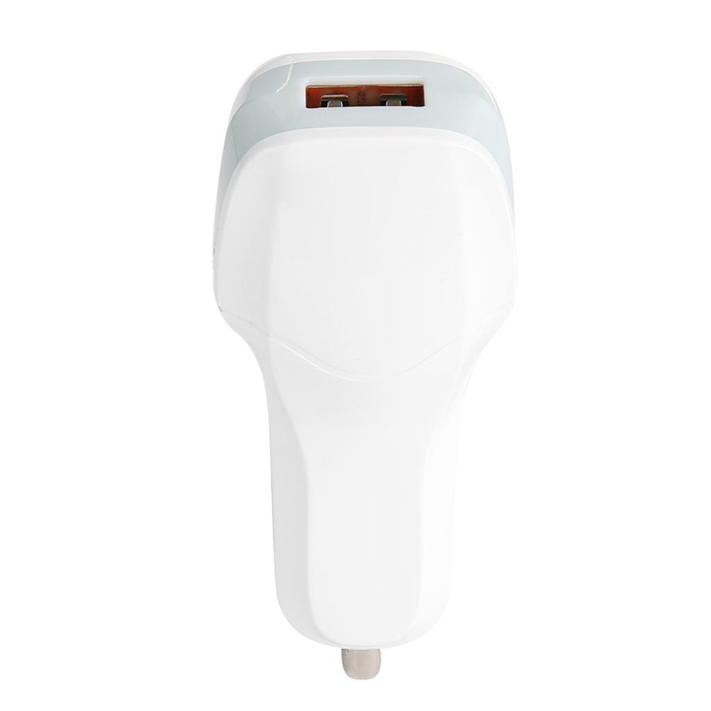 12 24V Portable 3.0 USB Fast Car Charger for Phone Camera Tablet Practical Auto AccessoryWhite