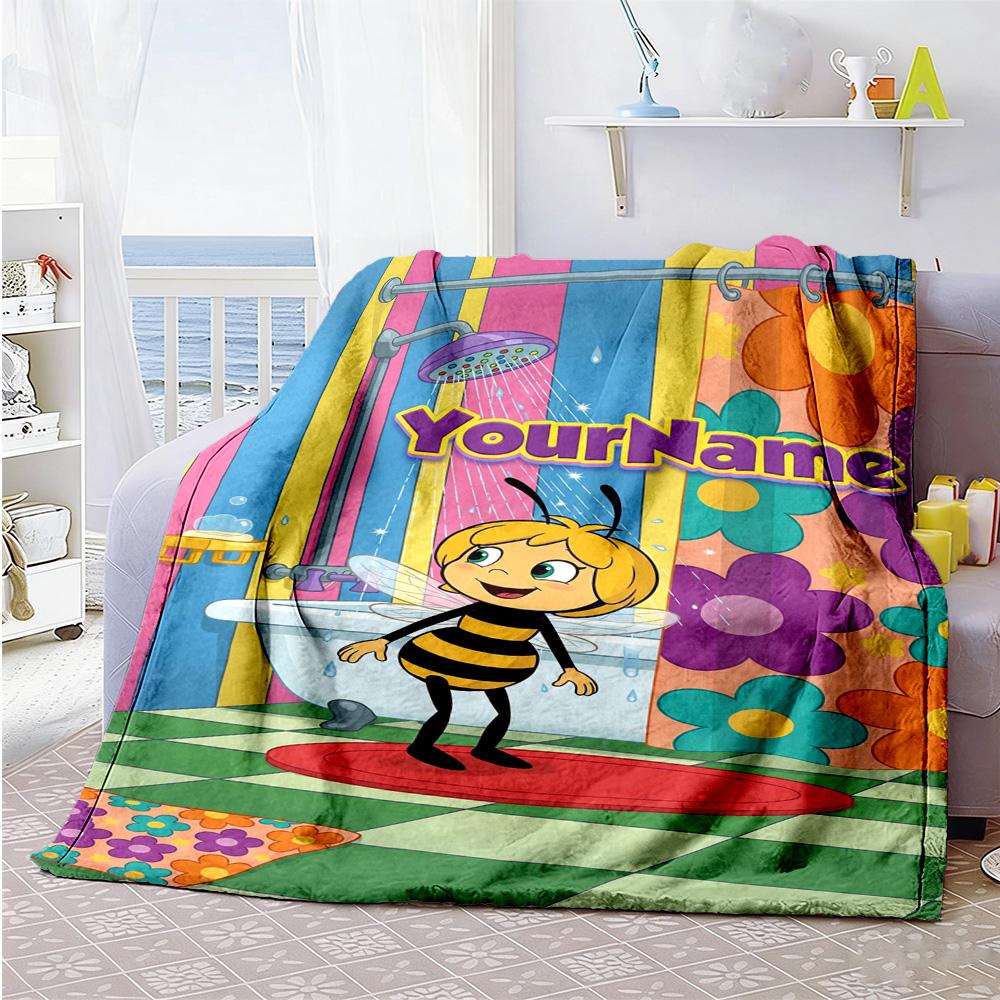 Biene Maja Personalized Text Blanket Cozy Customizable Blanket Durable Comfort Suitable for Office Office Chair Seaside Livingroom for All Occasions