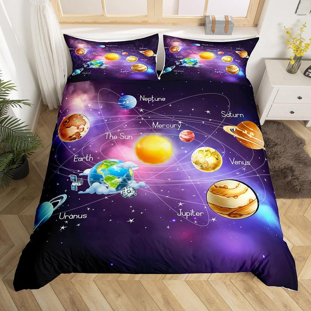 Galakse Planet Trykt Dynetrekk Univers Dekor Sengetøy Dynetrekk Solsystem Ytre Rom Tenåring Barn Gutter 3D Astronomi Tema
