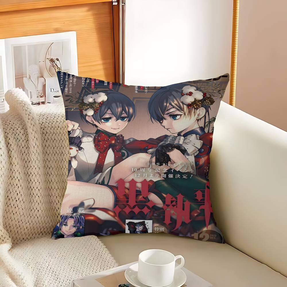 Japanese Anime Black Butler Office Cushion Pillowcase Car Cushion Cover45X45Cm Lumbar Pillowcase Sofa Pillowcover