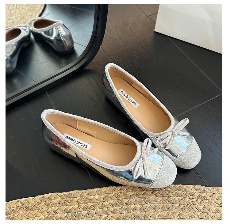 

Fashion Square Ballet Shoes Women s 2025 New Sweet Flat Soft Bottom French Retro Leather Shallow Mouth Shoes Zapatillas Mujer 35