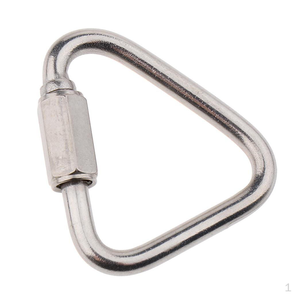 Fastener Hook Carabiner Keychain Buckle Camping Hiking Stainless Steel 5mm