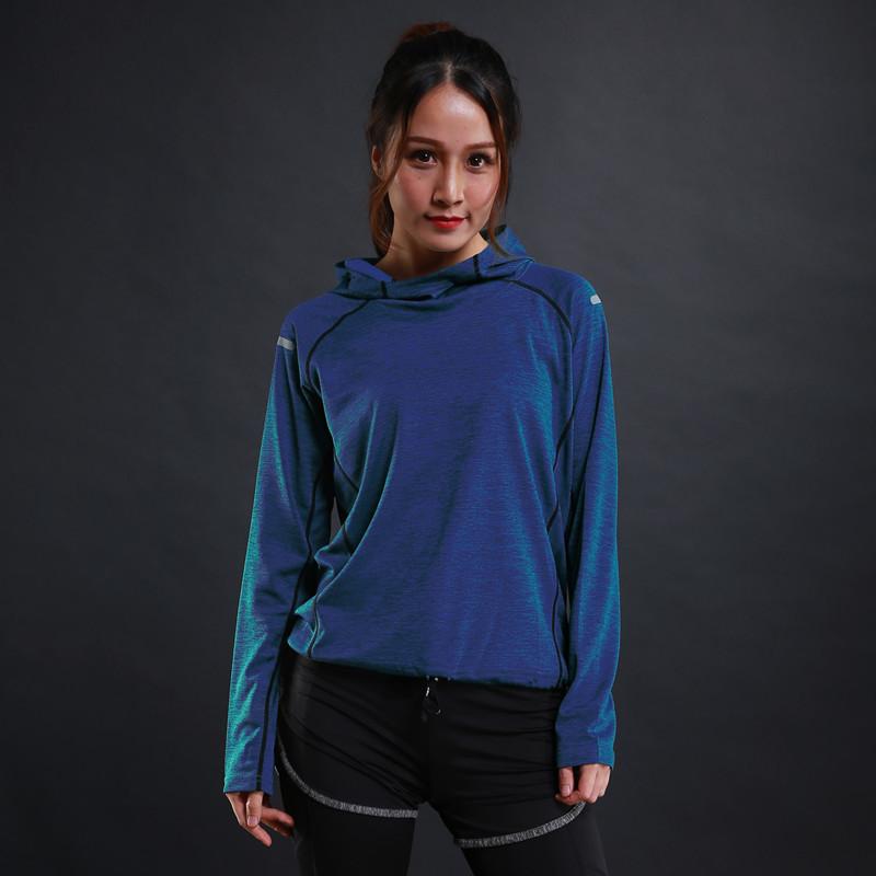 Giacca da donna, felpa con cappuccio, maglietta a maniche lunghe, abbigliamento da corsa e allenamento, maglietta sportiva traspirante ad asciugatura rapida per donna