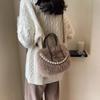 Winter New Soft Plush Portable Female Mini Handbags Fashion Versatile Pearl Small Square Women's Crossbody Bag Soft Texture Ladies Messenger Bags