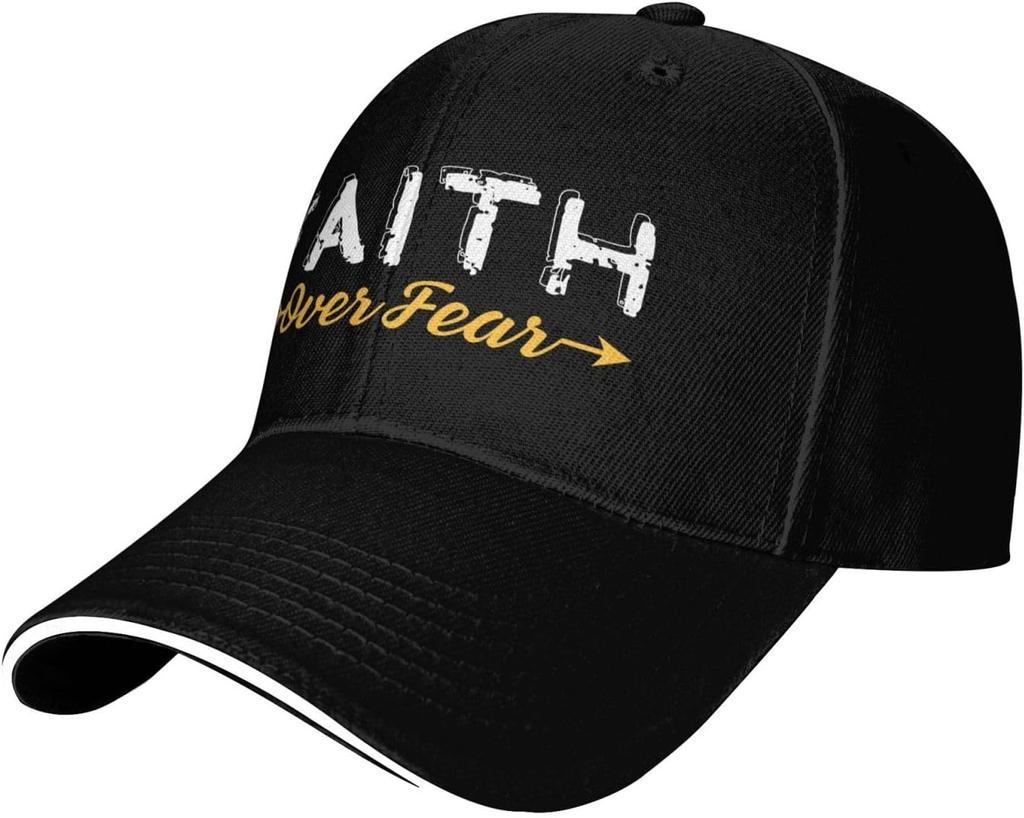 Faith Over Fear Christian Graphic Polyester Trucker Cap Adjustable Unisex Adult Baseball Hat