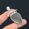 Pear Silver Sheen Obsidian Stone Sterling Silver Wife Ethnic Elegant New Pendant