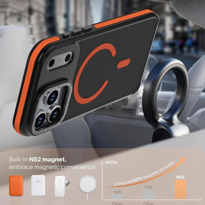 Applicable To Apple 17Pro Simple Skin Mobile Phone Case iPhone16Pro Max Magnetic Attraction Color Contrast Anti-drop Protective Case