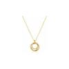 [Moonstan] Women's Necklace Popular Gold Silver Pink Gold Metal Hypoallergenic Ring Present Gift Simple Glitter