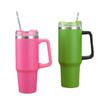 New 40Oz With Handle Stainless Steel Travel Cup Outdoor Car Handle Cup With Straw Car Heat Preservation Cold Insulation