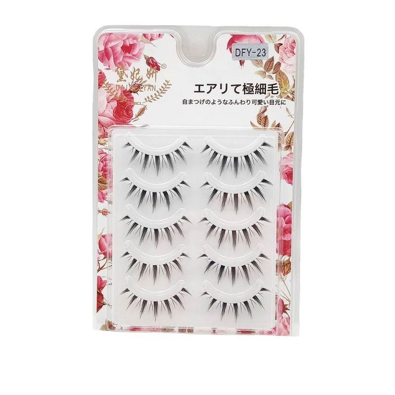 Lashie - Set of 5 Pairs: Spikey Clear Band False Eyelashes
