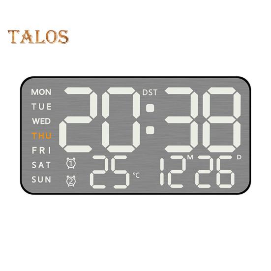 

Цифровые настенные часы с дистанционным управлением, большим дисплеем, многофункциональные 12/24-часовые светодиодные цифровые часы-будильник с температурой B чёрный