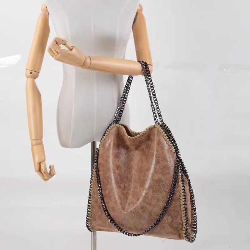 Simple classic chain foldable fashion casual versatile shoulder bag commuter large capacity portable tote bag
