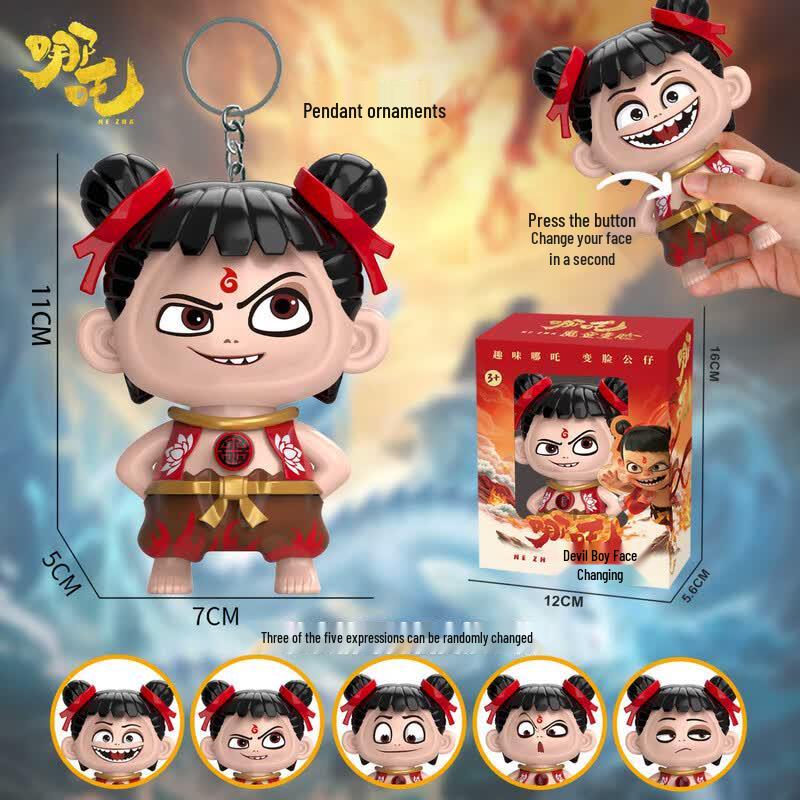 Jiantian Nezha Face-Changing Toy Doll