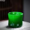 Tazza da tè in vetro verde imperatore Cha Wan Porcellana di giada Tazza da maestro Giuntura di bambù Tazza da tè Cinese Tazza da tè squisita in giada