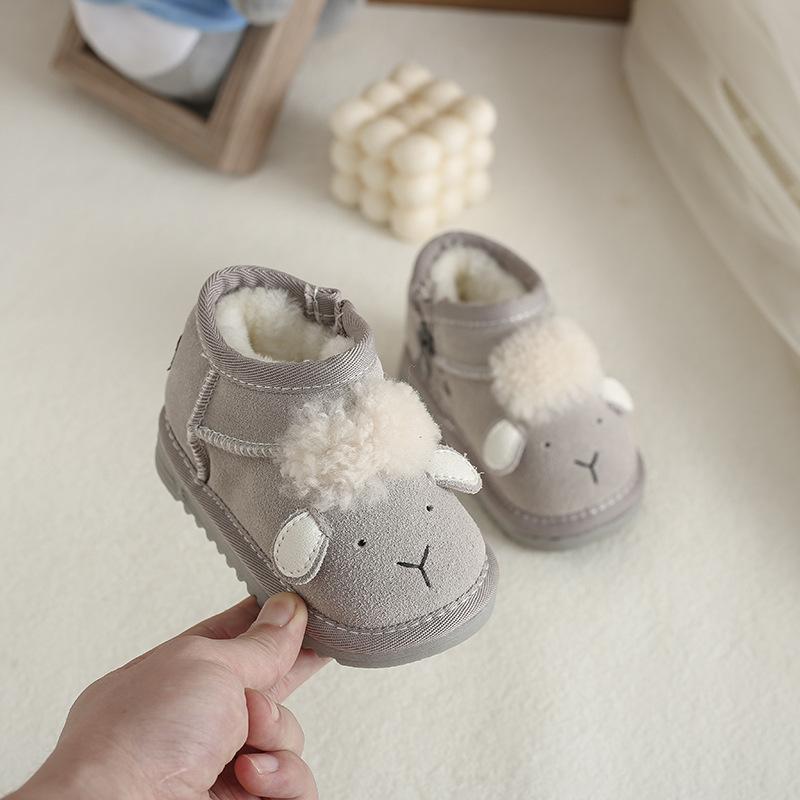 Baby Snow Boots, Baby Cotton Shoes, Winter Soft-soled Toddler Shoes, Boys and Girls Plus Velvet and Thickened Short Boots