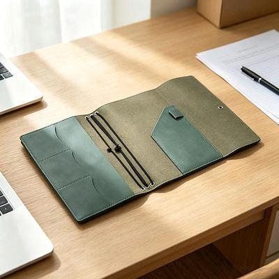 PU Leather Vintage Planner Cover Scratch Resistant Loose Leaf Notebook Protector for Office Work Use