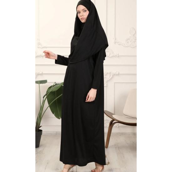 One Piece Easy-to-Use Self-Contained Prayer Dress with Headscarf