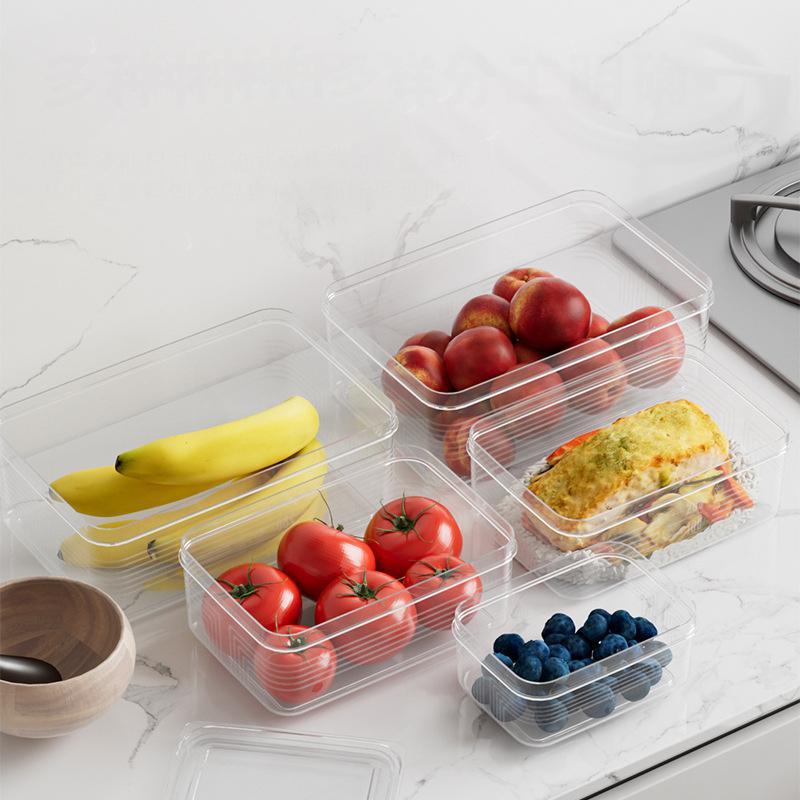 Small Food Preservation Boxes Refrigerator Frozen Meat Vegetable Fresh-Keeping Box Transparent Kitchen Sealed Storage Box