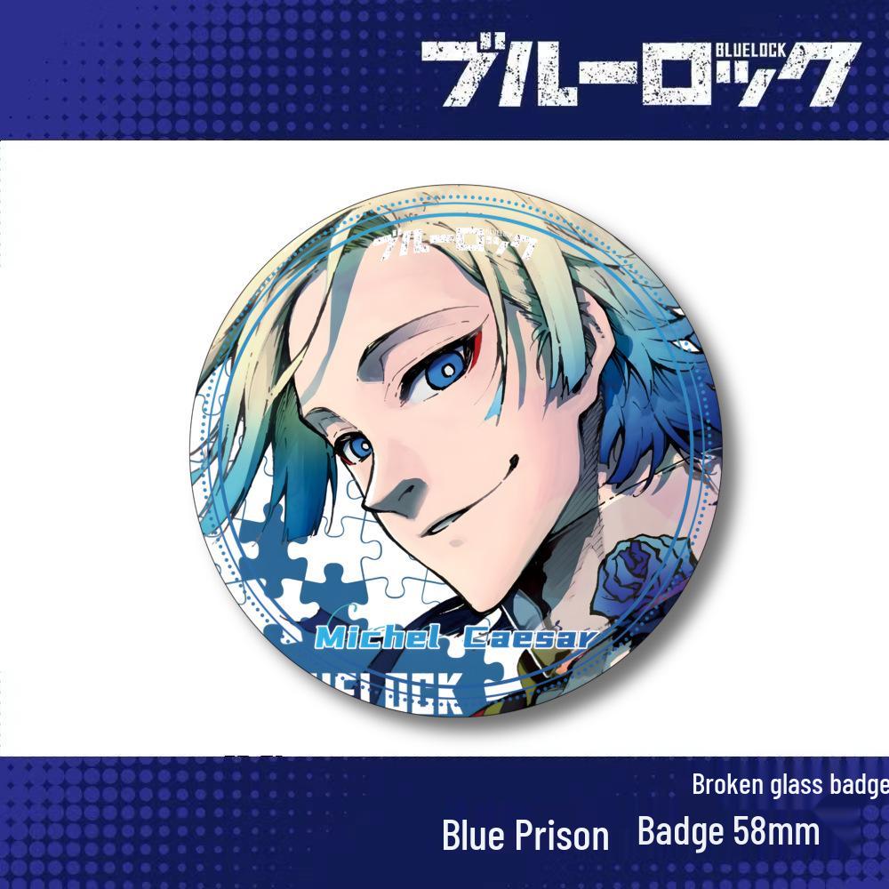

Аниме Кнопка с лазерной гравировкой Blue Lock: Мерч Ёичи Исаги, Мегуру Бачиры и Кэнсукэ Кунигами 58mm with Broken Film