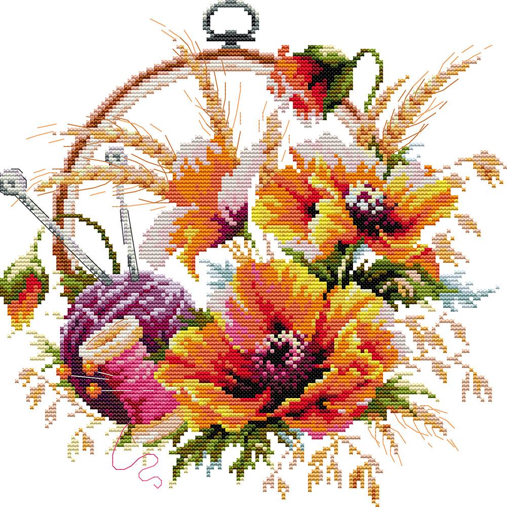 

Наборы для вышивания крестиком Poppy Basket 14CT из штампованного хлопка для рукоделия (H848)