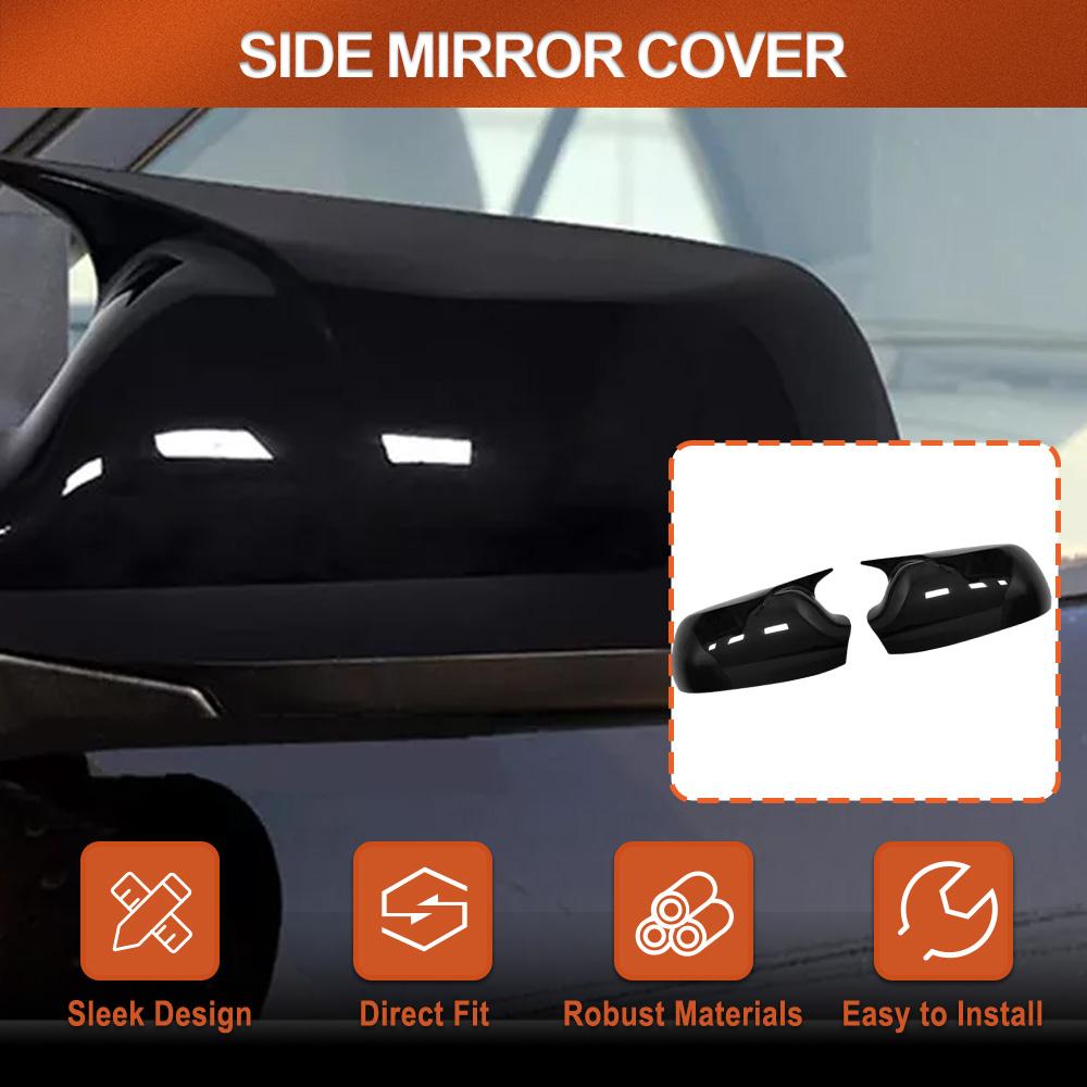 2PCS Rear View Mirror Cover Left Right Side ABS Black Door Wing Mirror Cover Cap for Mazda 3 Mazda 6 2003-2008