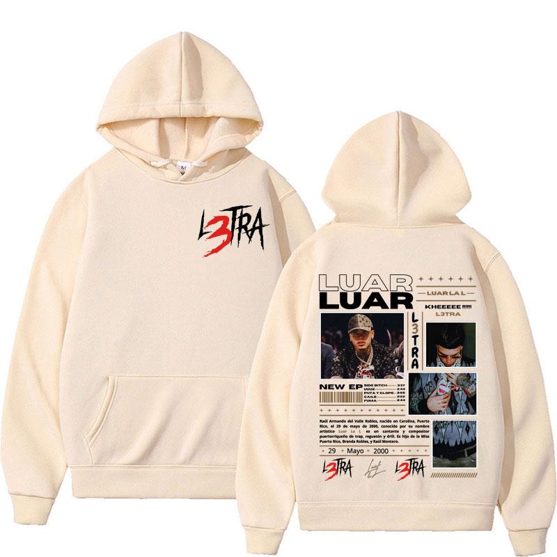 Rapper Luar La L Music Album L3TRA Hoodie Men Women Harajuku Fashion High Quality Sweatshirt Man Casual Fleece Hooded Streetwear
