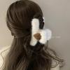 Extragroßer Plüsch-Herz-Klammerclip - Hochwertiges flauschiges Herbst-/Winter-Haaraccessoire für Damen