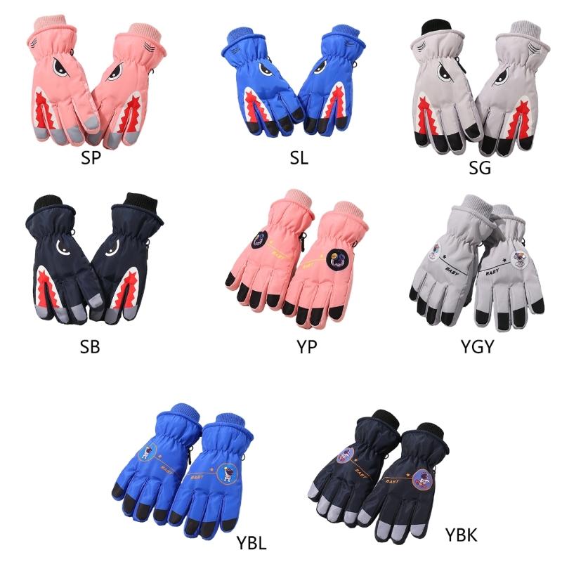 Winter Children Waterproof Windproof Gloves Cartoon Snow Sports Skiing Snowboard Cold Weather Road Cycling Necessaries