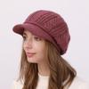 New Autumn and Winter Women's Velvet and Thickened Wool Cable Knit Cap  Fashionable Warm and Cold Proof Beret Knitted Hat