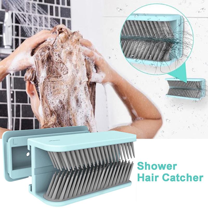 Shower Hair Catcher Wall Silicone Shower Hair Trap Adhesive Shower Hair Stopper Hair Catcher To Protect Drains From Blockage