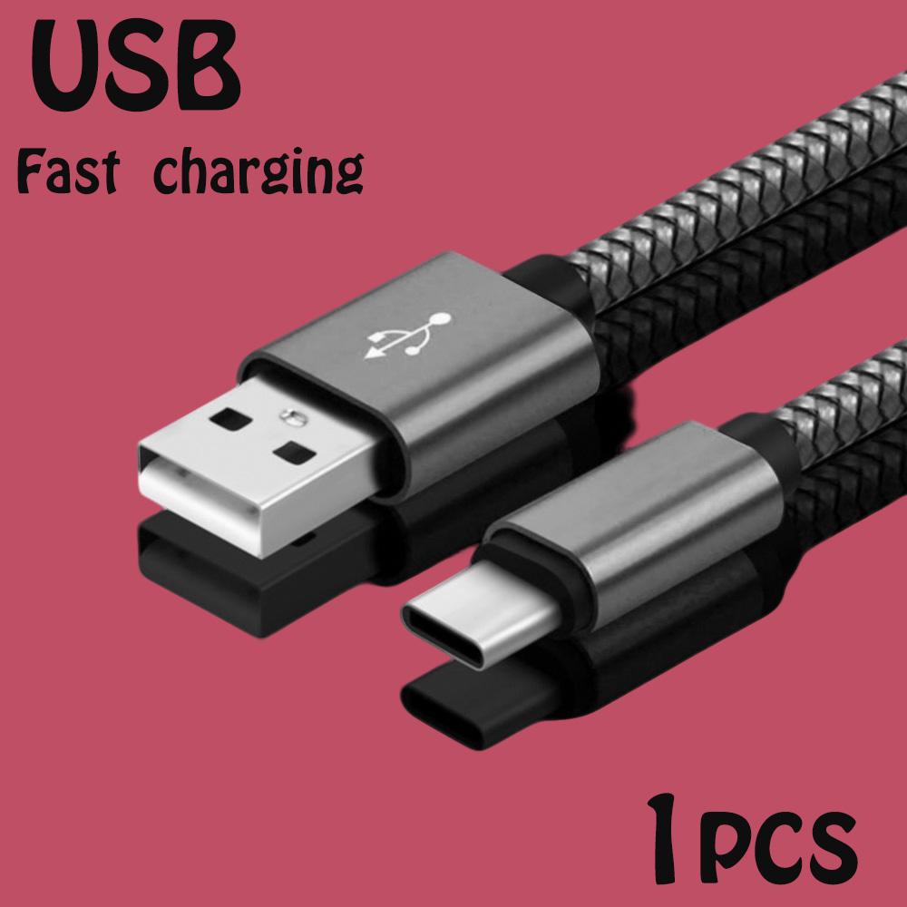 Nylon Data Cable Fast Charger USB A to Type C Charging Cable For Huawei Samsung Android phone TypeC Charging Device 1M 2M 3M