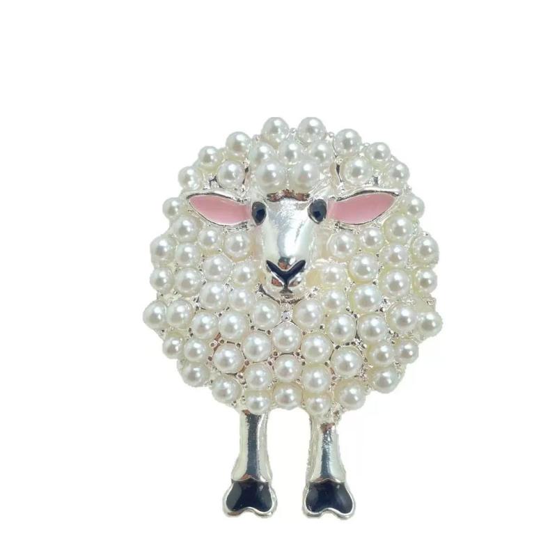 Imitation Pearl Sheep Animal Brooch Pin 1Pcs for Women Elegant Design for Wedding Party Coat Bag Decoration Gift