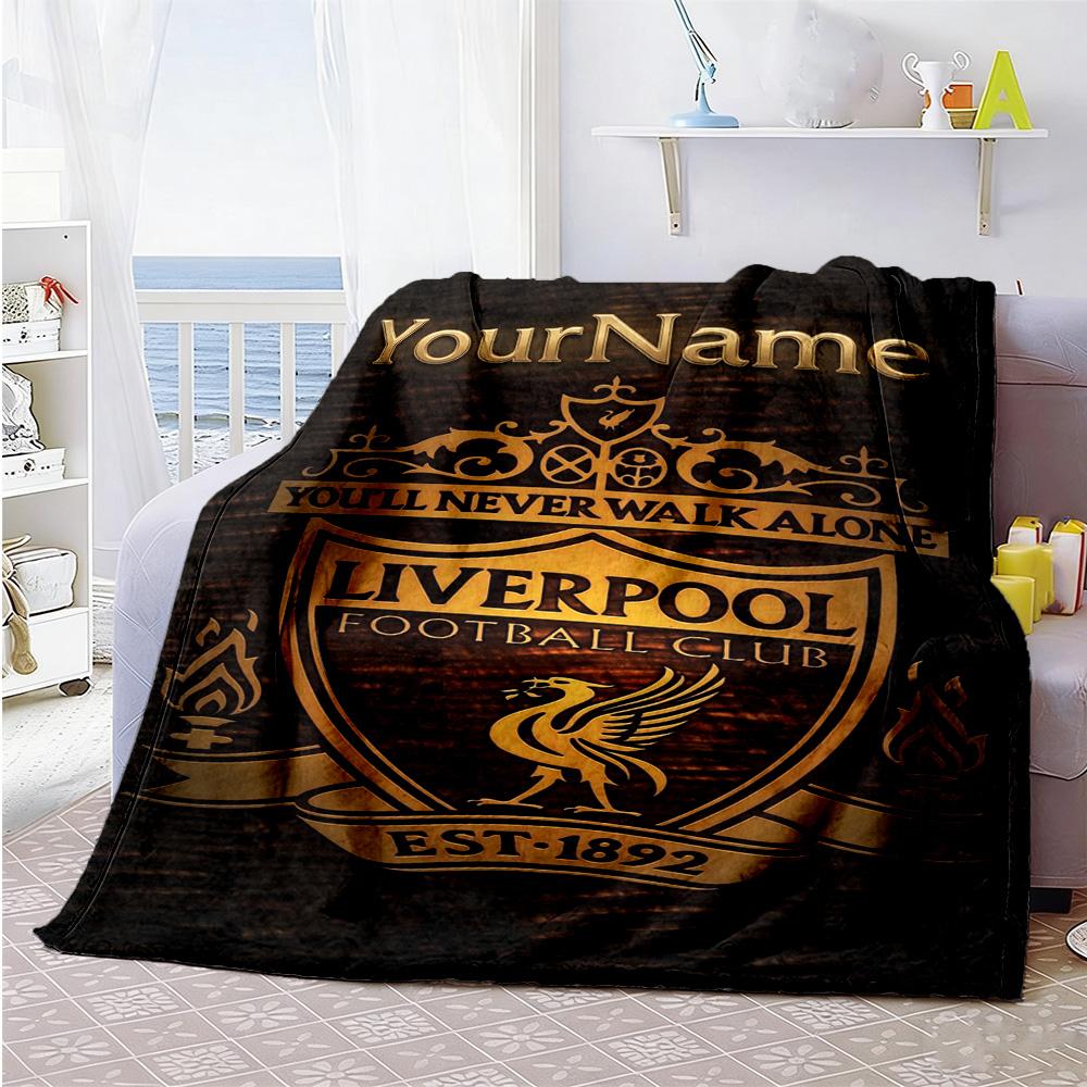 Liverpool Personalizovaná deka se jménem Lehká přizpůsobitelná deka Hřejivá dekorace Vhodná na zdřímnutí, do postele, na pohovku, do domácnosti Ideální pro všechna roční období
