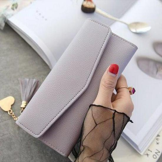 Korean Style Women's Long Clutch Wallet with Multi-Card Slots and Coin Purse