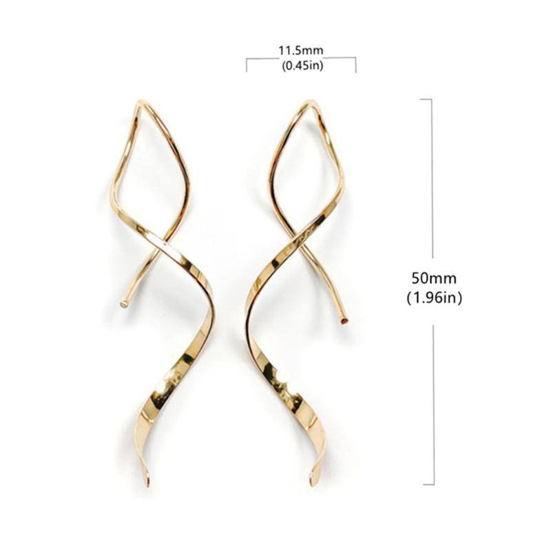 Spiral Threader Earrings Spiral Earrings Spiral Line Earrings Spiral Ear Line Stainless Steel Material Dangling Earrings