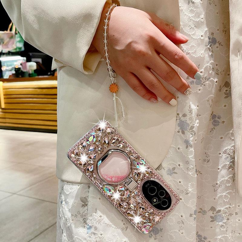 Huawei Mate 80 Pro Case with Perfume Bottle Holder, Luxury Fashion Phone Cover for P70 P60 Nova 14 Shockproof Protective Case