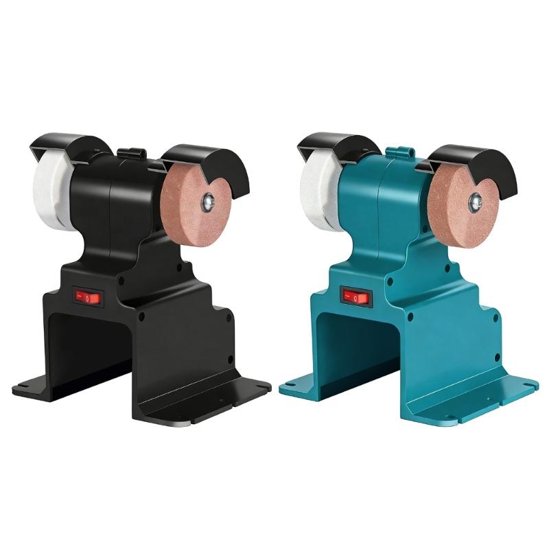 Cordless Electric Benches Grinder With Double Sanding Wheels Perfect For 18V Battery Metal Woodworking DIY Projects