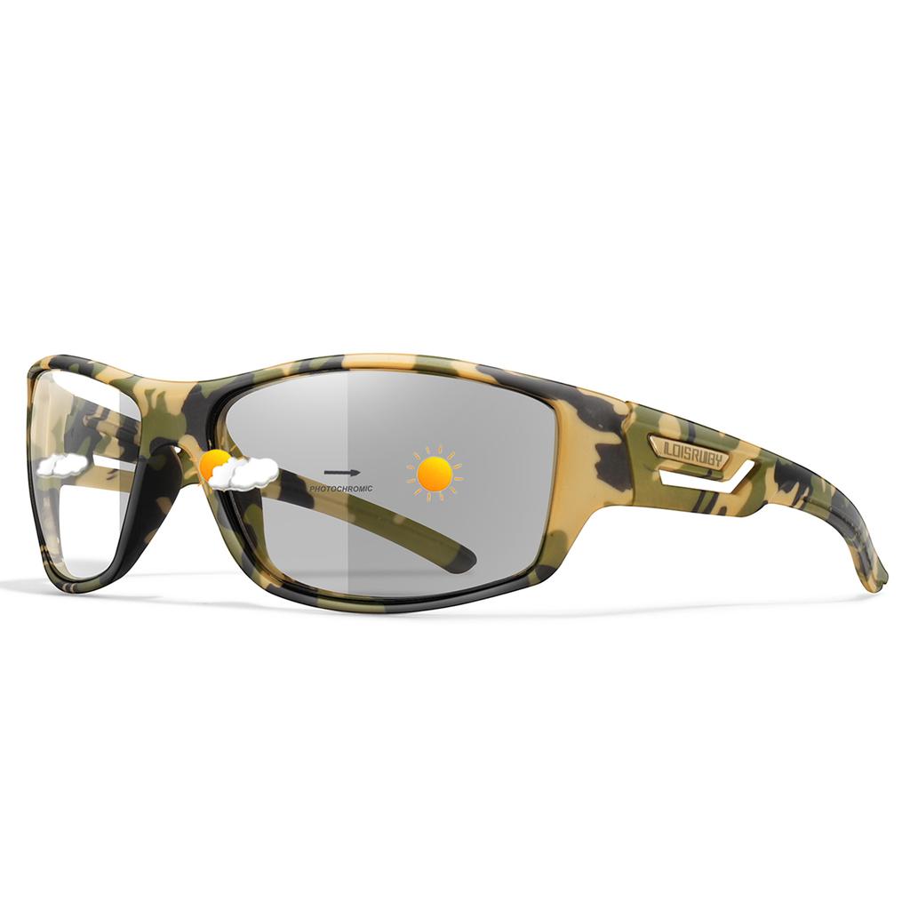 LOISRUBY Photochromic Cycling Sunglasses Men Women Outdoor Riding Travel Driving Camping Goggles Camouflage Eyeweare