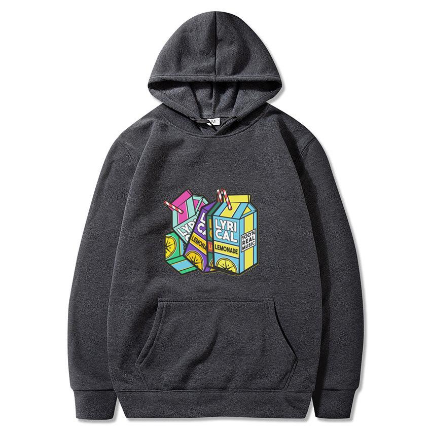 Lyrical Lemonade Lemon-Print Fleece-Lined Hooded Sweatshirt for Men and Women