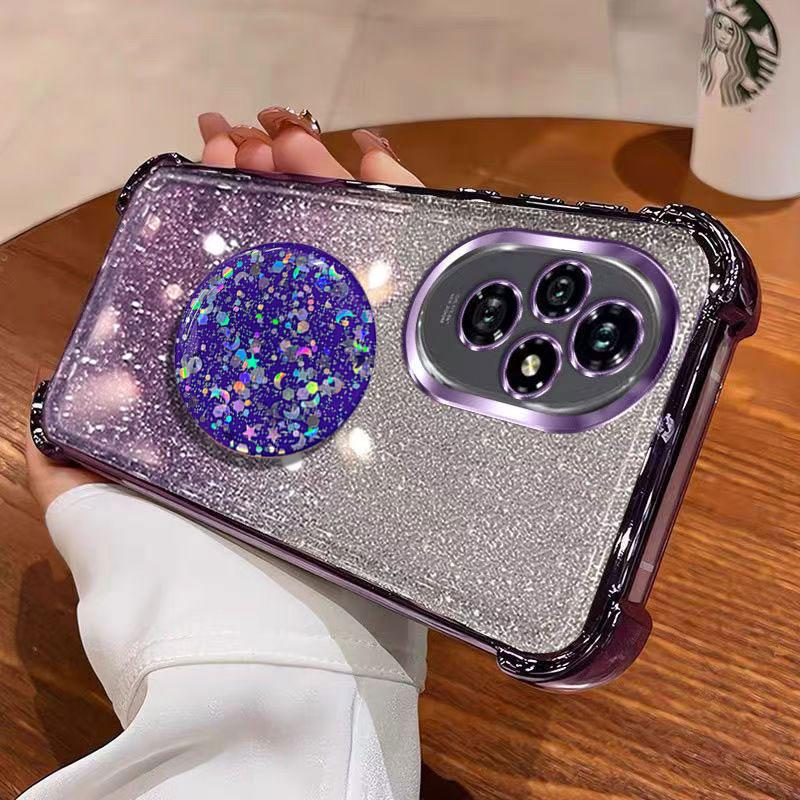 Shiny Star Stand Holder Case For Honor 200 pro Lite Smart X8C X6C X6A X6B X8A X8B Silicone Shockproof Glitter Cover with Ring