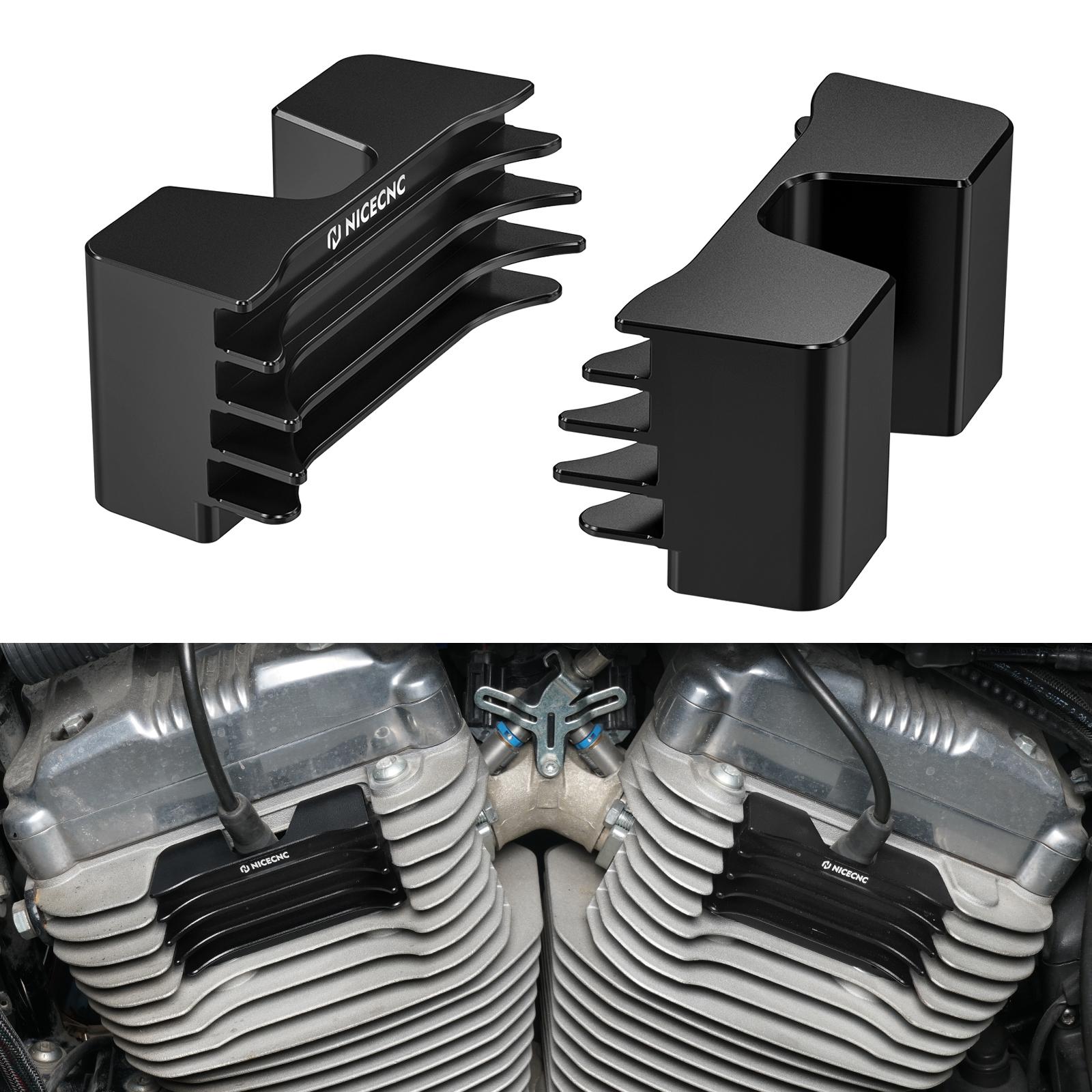 Finned Spark Plug Covers for Harley Iron 1200 XL1200NS Iron 883 XL883N Forty Eight XL1200X Sportster 1200 Nightster XL1200N
